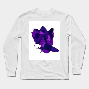 Abstract Lines And Curves In Purple And Blue Long Sleeve T-Shirt